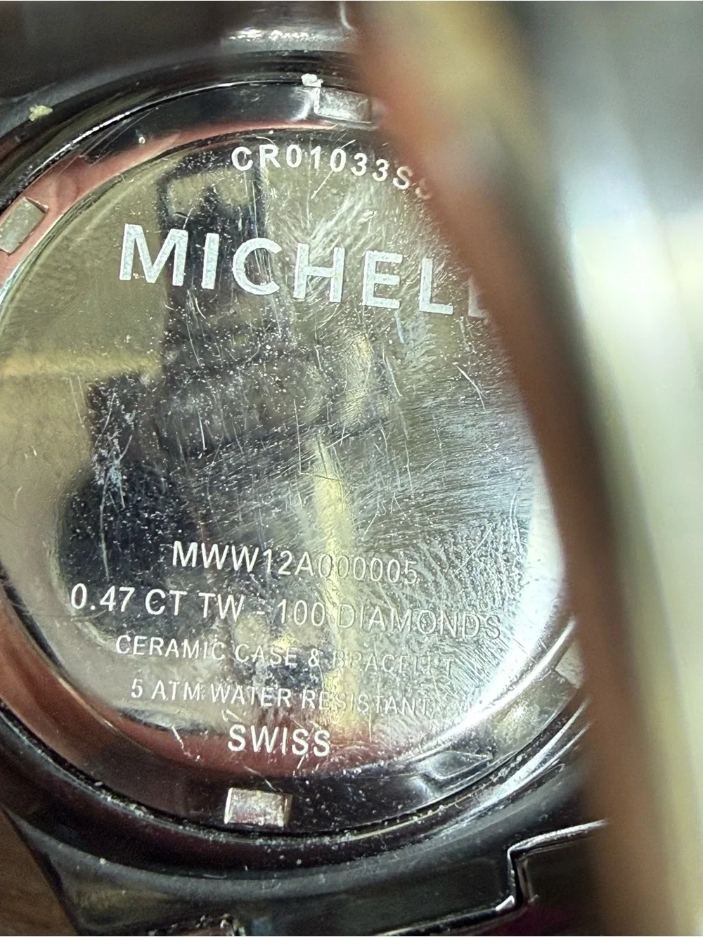 Michele Tahitian Diamond black ceramic chronograph watch with COA